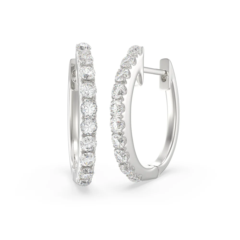 18K GOLD CELINE DIAMOND HOOP EARRINGS